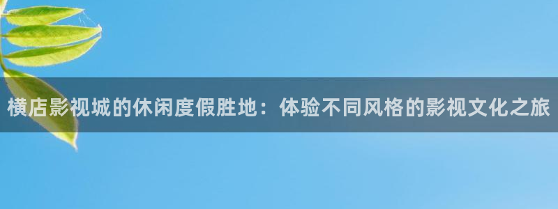 私人影院首播影院：横店影视城的休闲度假胜地：体验不同风格的影视文化之旅
